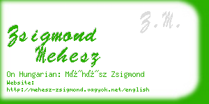 zsigmond mehesz business card